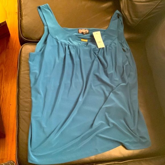 NWT Laura Plus teal blue cami tank with metal keyhole neckline size 3 - Picture 1 of 3